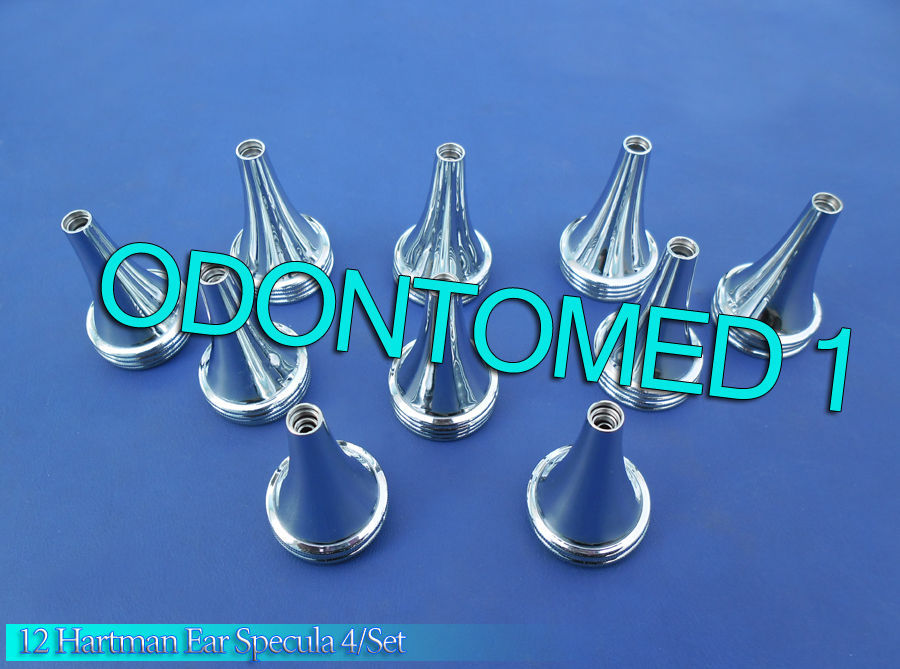 12 Sets Hartman Ear Specula 4 Pieces Ent Surgical Instruments