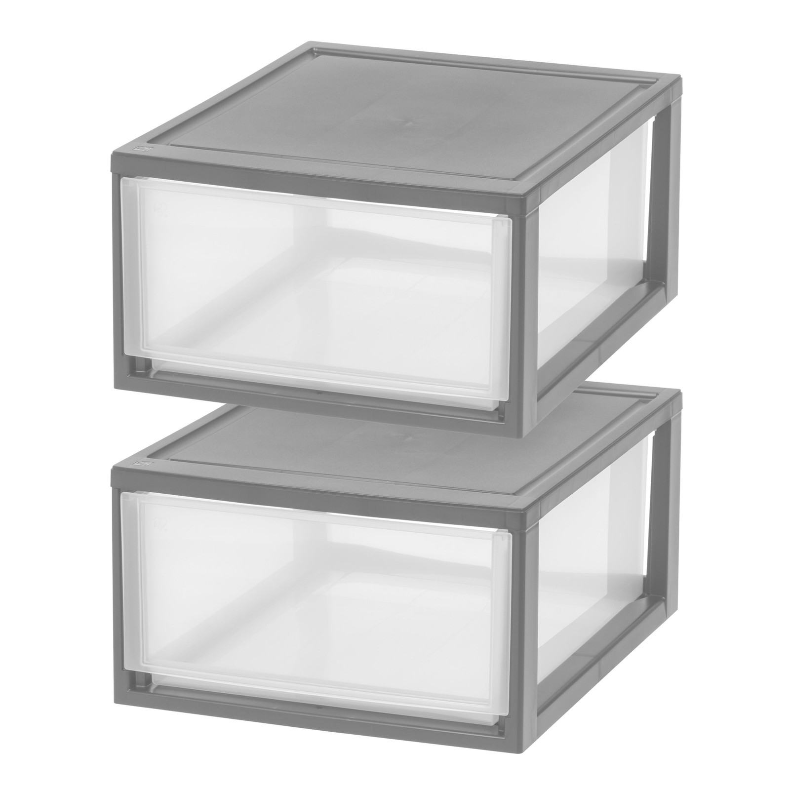 IRIS 30 Qt Large Plastic Drawers, Under Bed Storage Bins, Stackable, Modular 2Pk