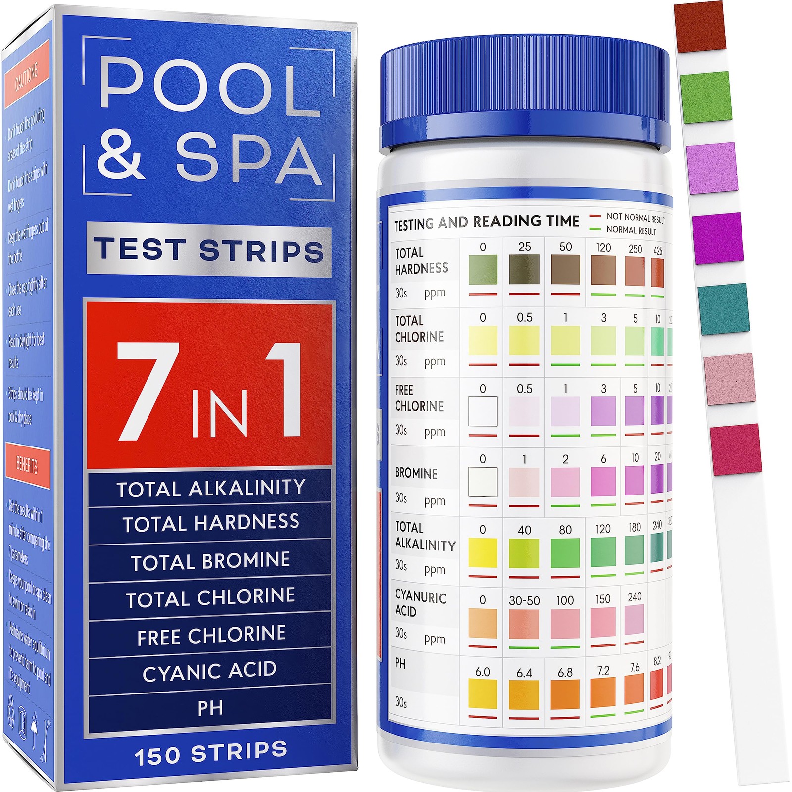 All-New Pool and Spa Test Strips 7 in 1 Quick SuperAccurate Swimming 150 Pool...