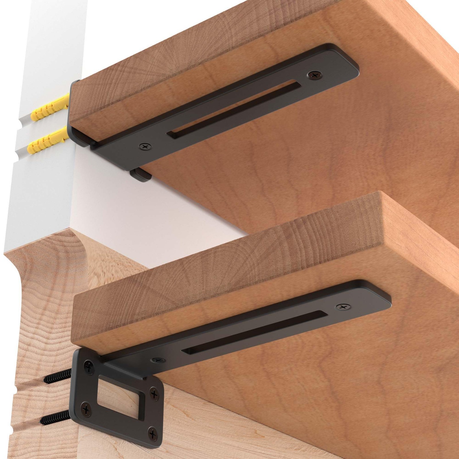 10 Inch 4 Pack Openwork T Shelf Brackets For DIY Floating Shelf 1/5 Inch Metal