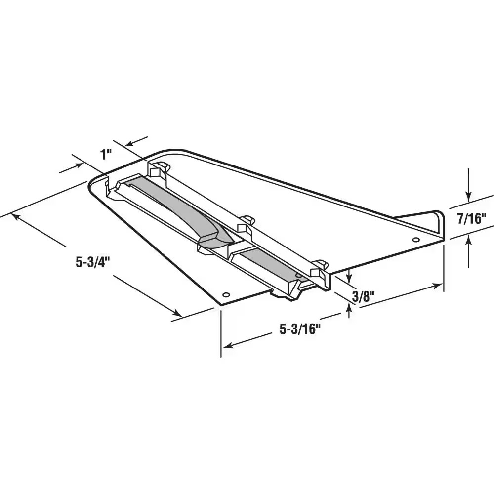 Drawer Track Delta Guide, White Plastic