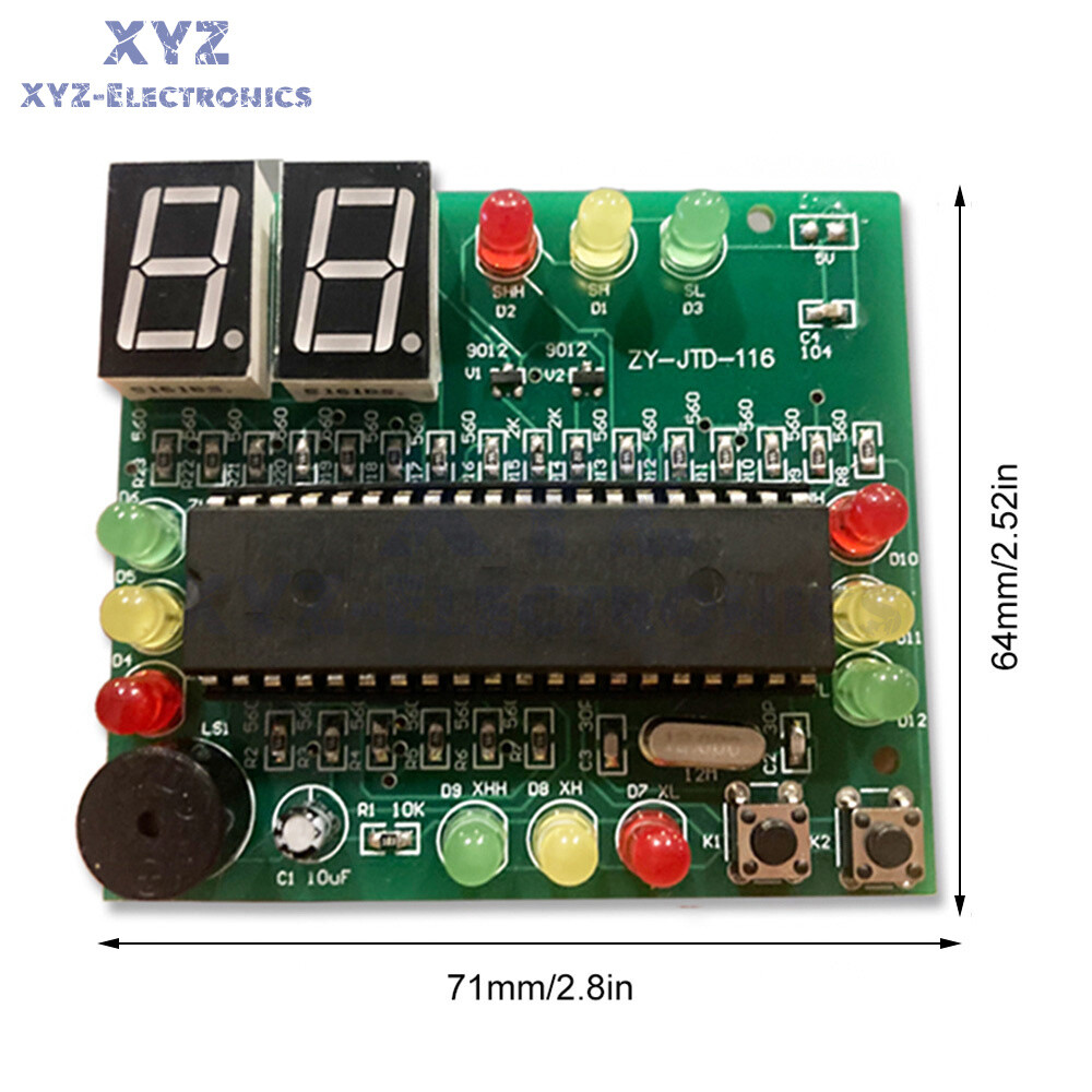 51 Single-chip Microcomputer Traffic Light Signal Light DIY Assembly Kit Set