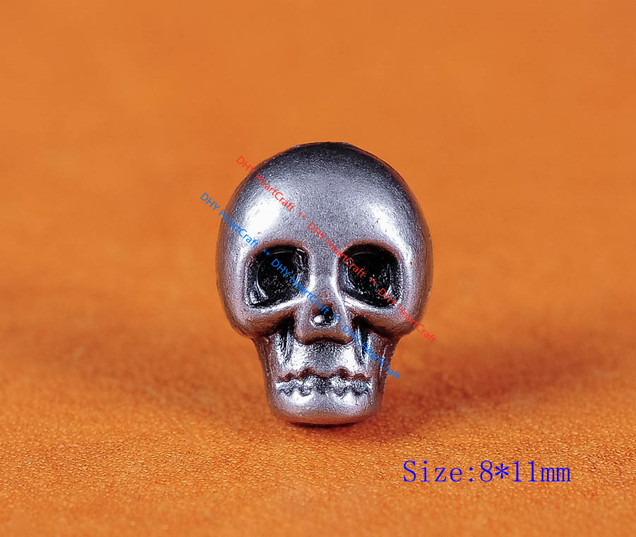 50x 8*11mm DIY Skull Skeleton Stud Rivet Belt Collar Purse Leather Craft Conchos