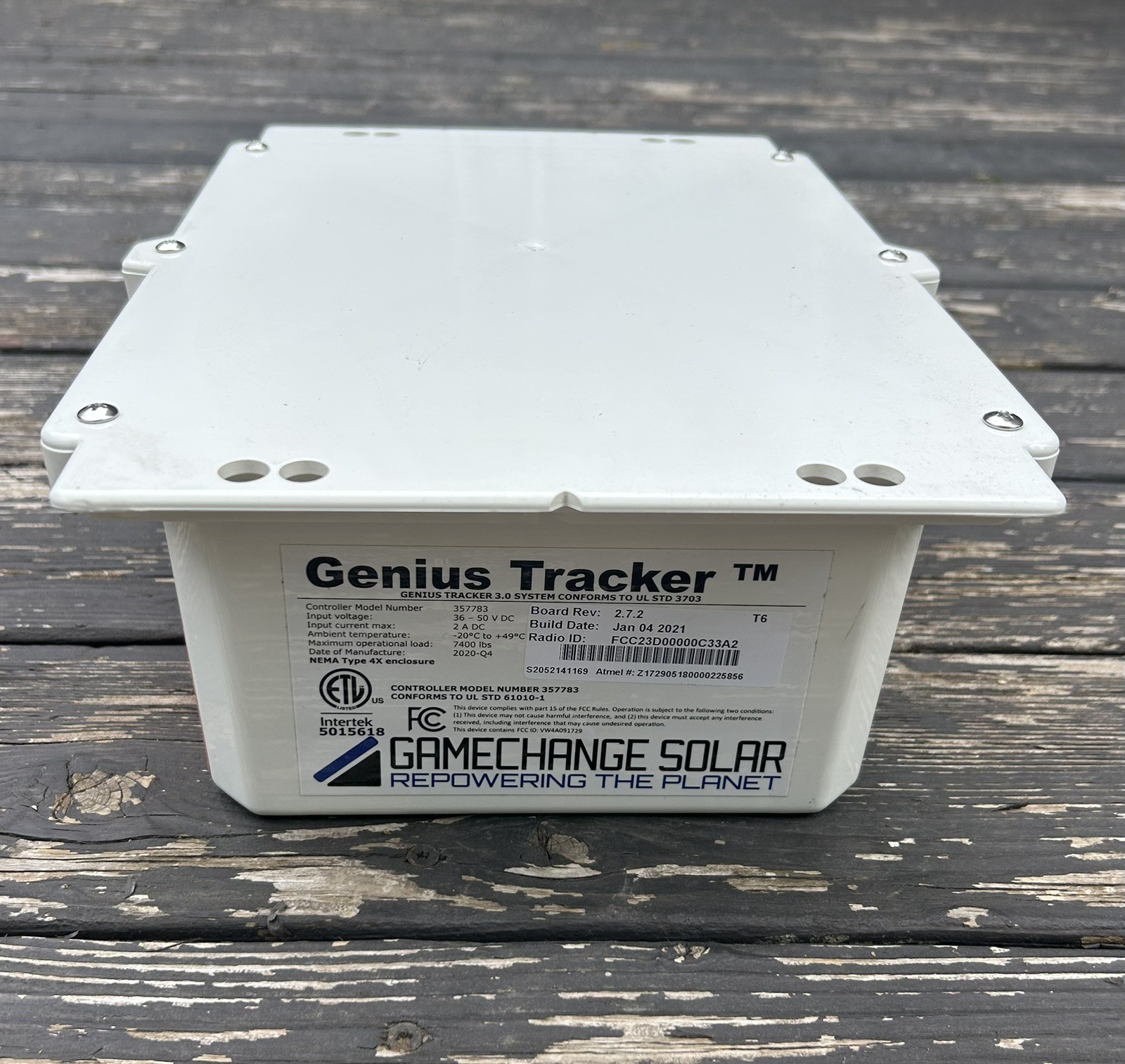 GAMECHANGE SOLAR GENIUS TRACKER CONTROL BOX 357783 7400 LBS, 36V-50V