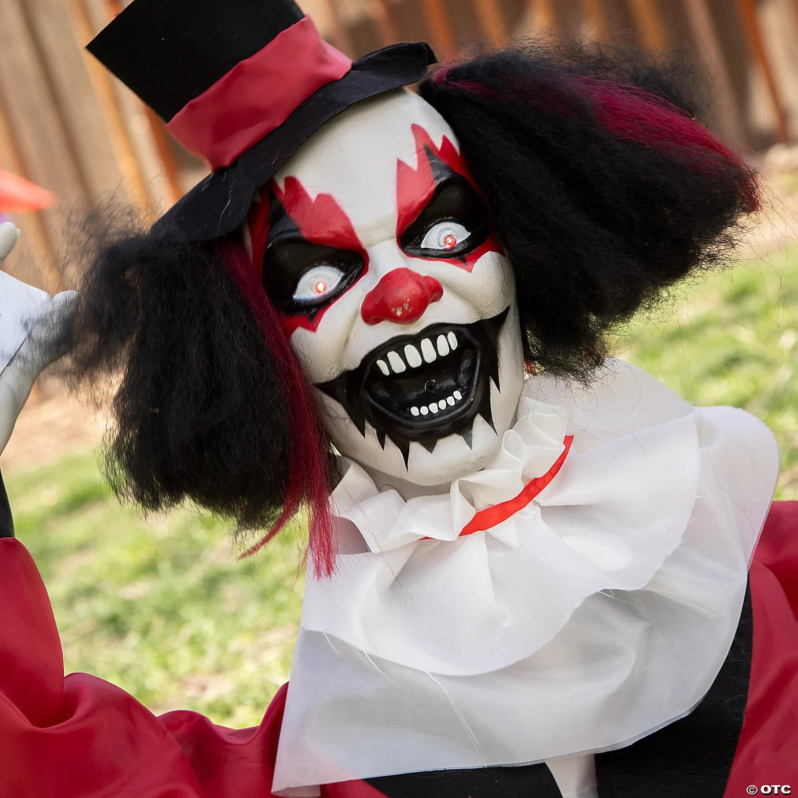 Halloween 19 ” Groundbreaker Animated Black, Red & White Clown Decoration Prop