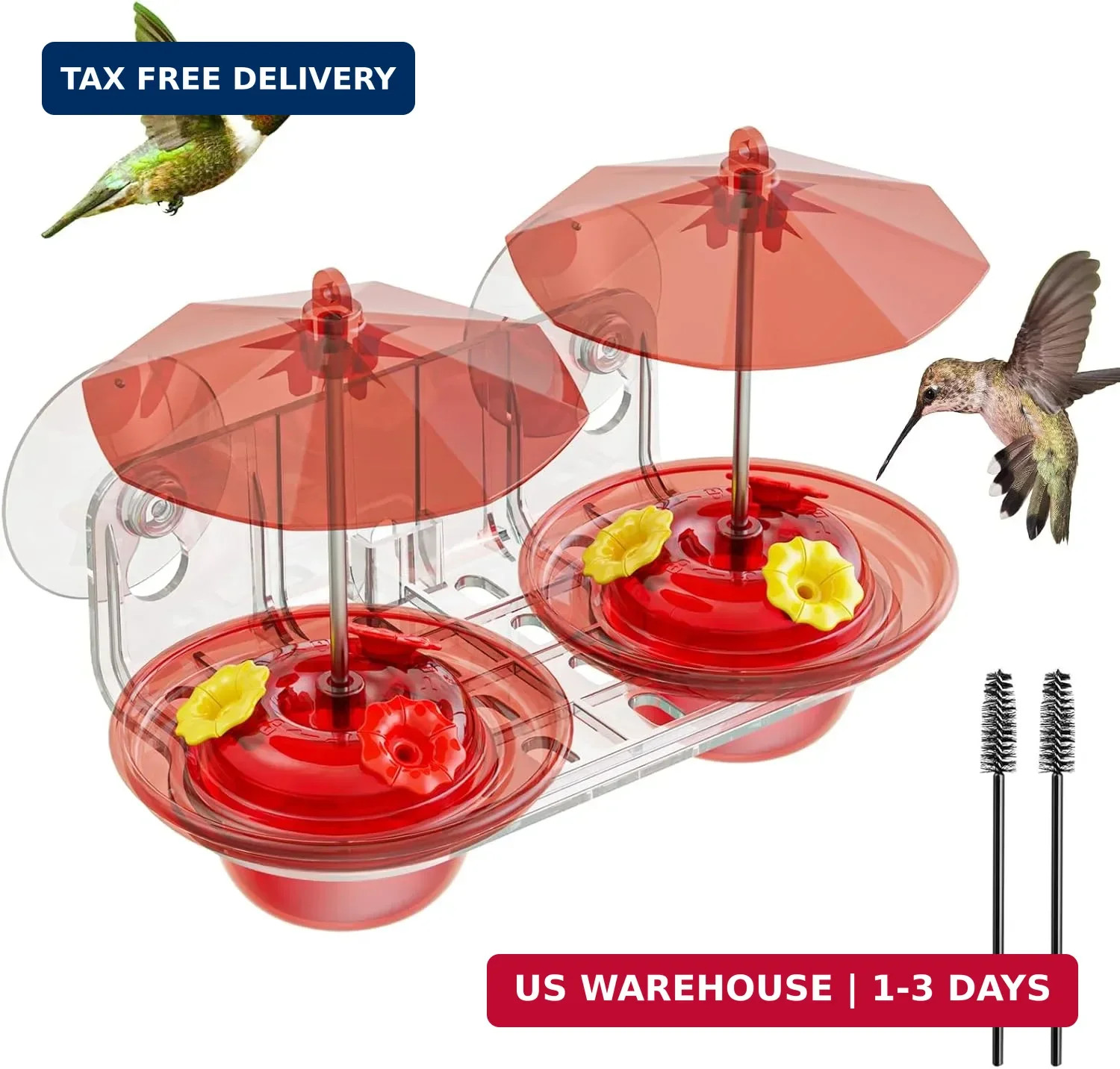 Hummingbird Feeders for Outdoors with 2 Strong Suction Cups-2