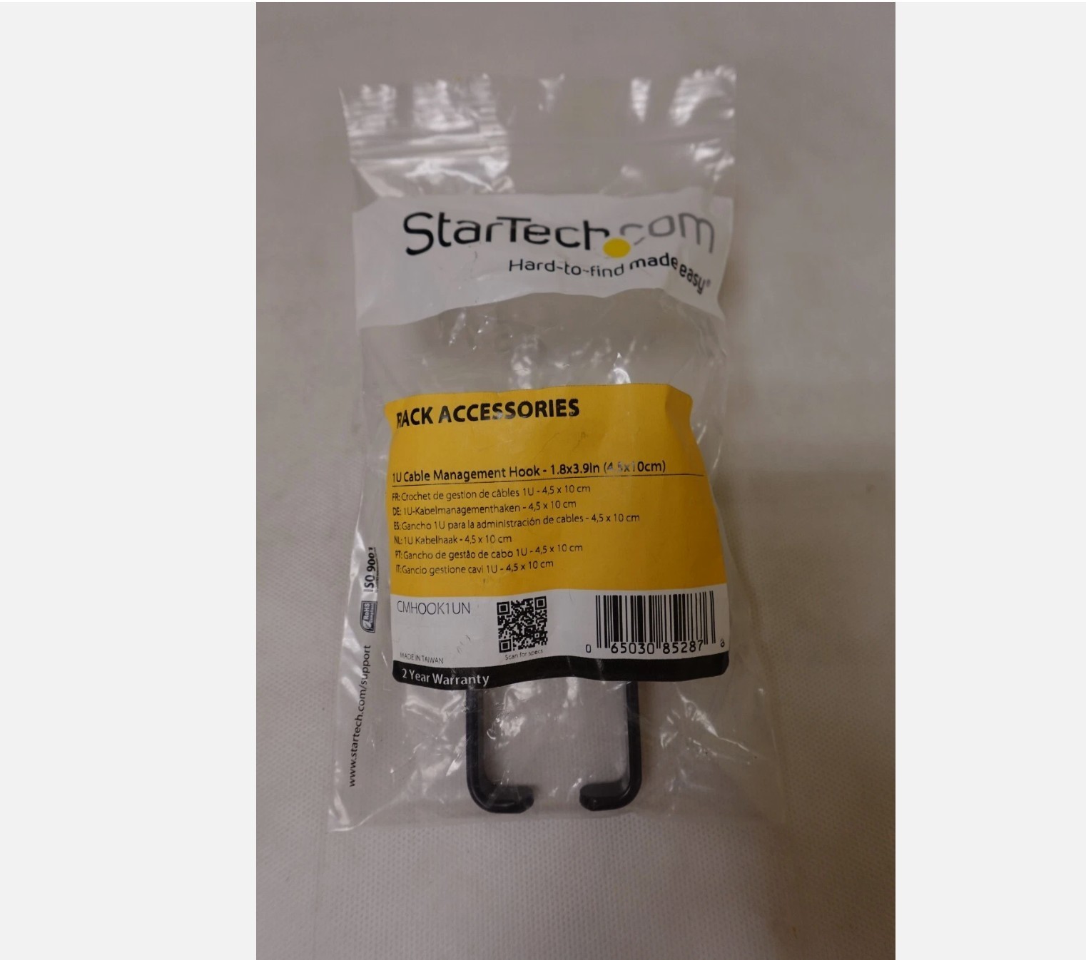 Startech - CMHOOK1UN 1U Vertical 1.8 X 3.9In Server Rack Cable Management Hook