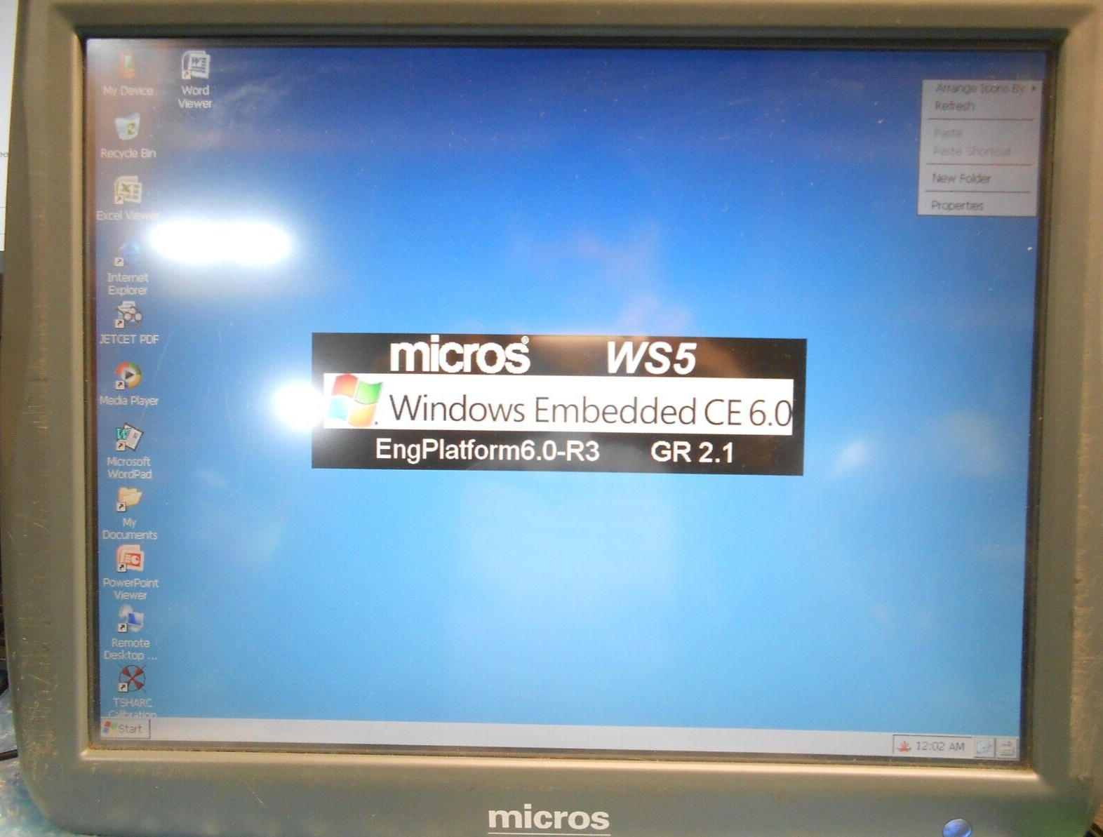 Micros Workstation 5 System Unit Touch Screen POS Terminal 400814-001