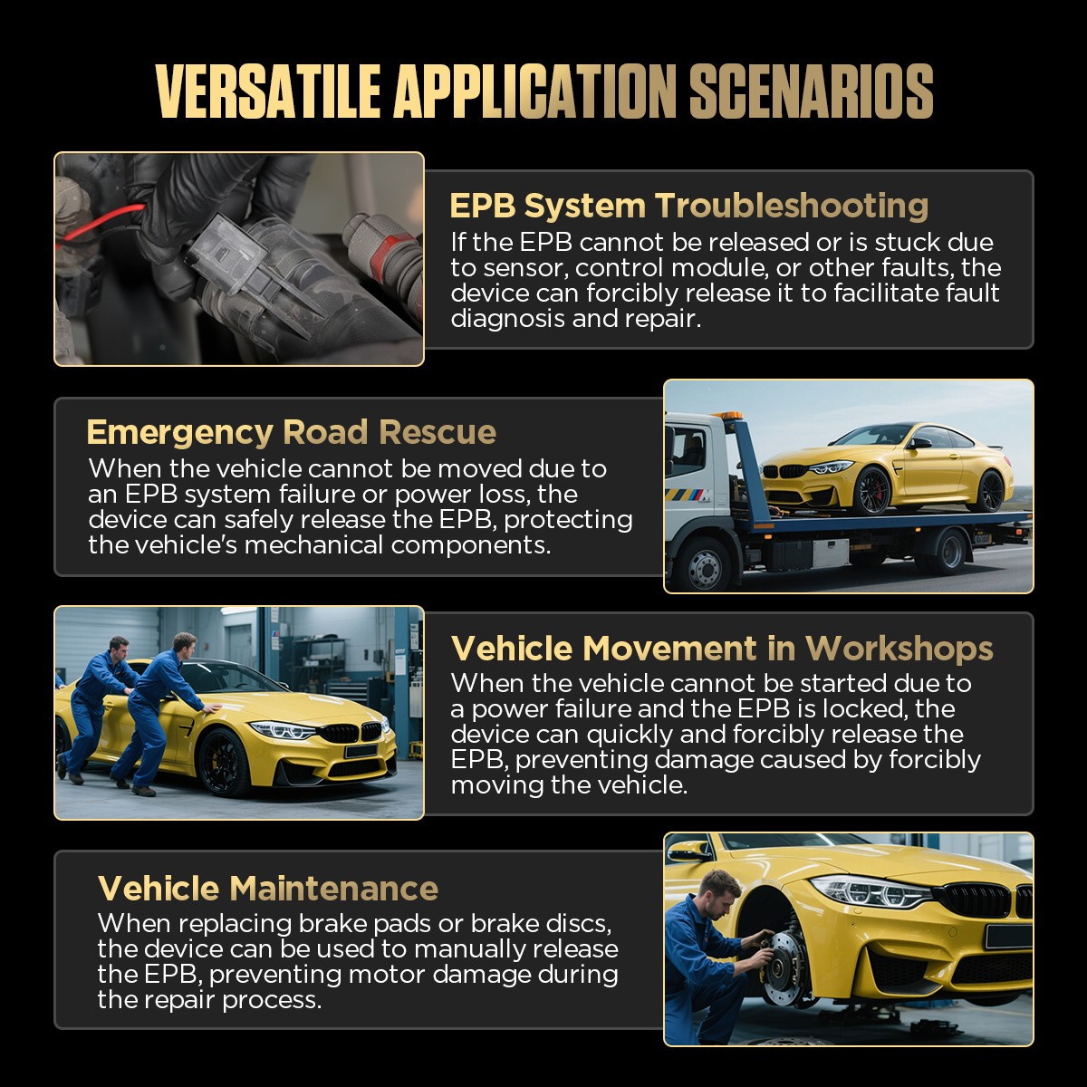 EPB Release Tool Emergency Electronic Parking Brake Release Reset Dual Channel