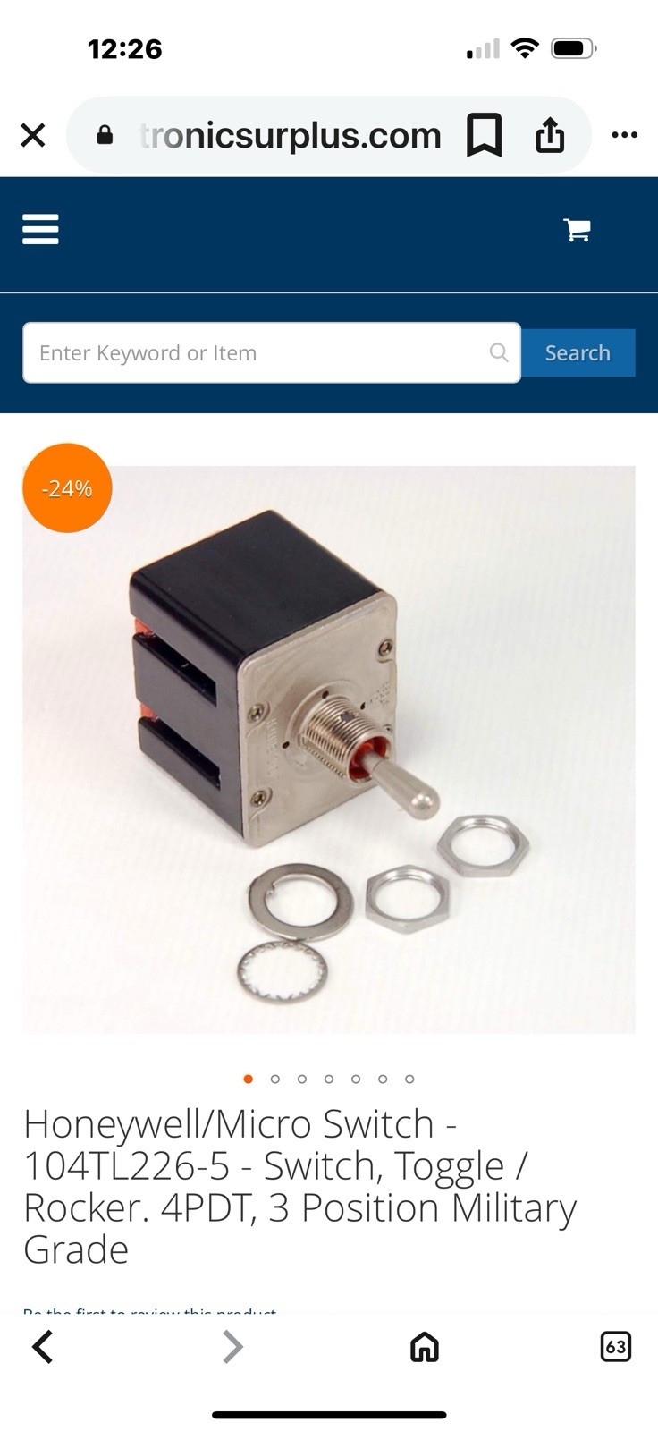 Honeywell Micro Switch 104TL226-5 TOGGLE