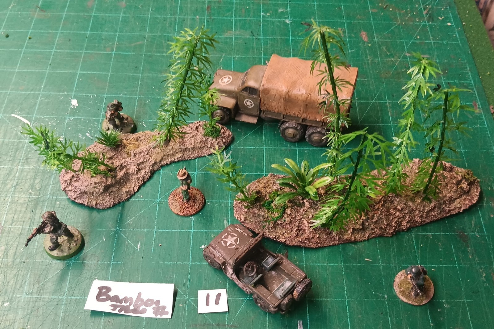 28mm Bolt action Jungle wargaming 2 x Bamboo Tree terrain #11