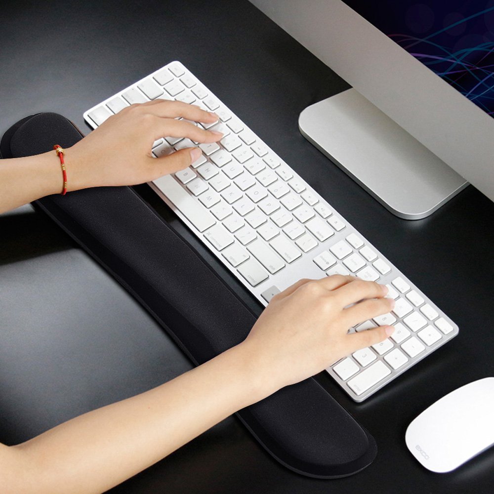 Keyboard & Mouse Wrist Rest Pad Set-Gel Support Cushion with Memory Foam Comfort