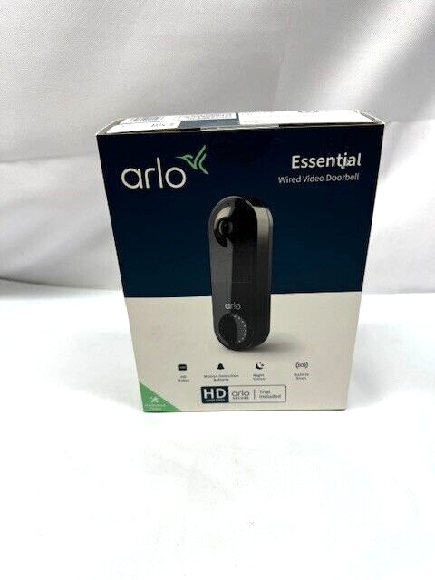 Arlo AVD1001B-100NAS Wired Smart Video Doorbell - Black *New