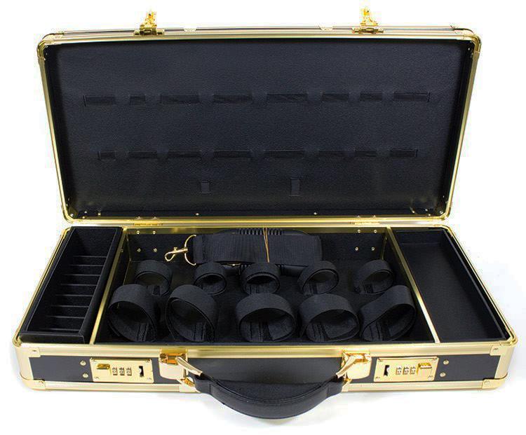 Hairart Black & Gold Barber Stylist Lock Case Organizer Clippers Trimmers Tools