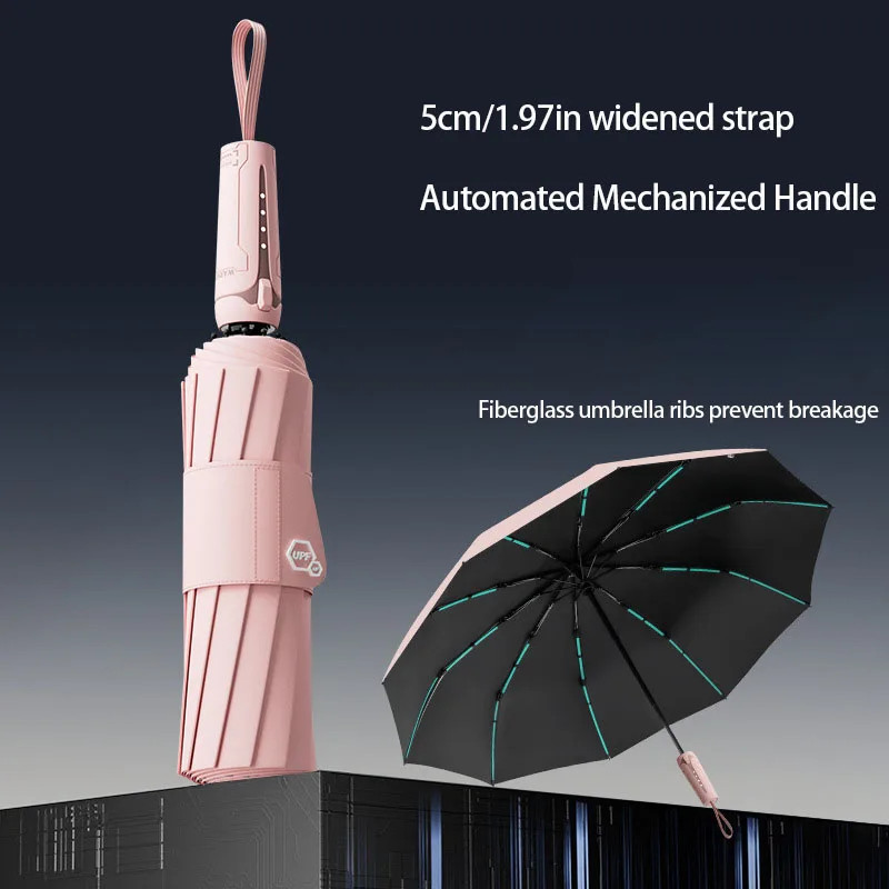 Mechanical Umbrella for Men withWide Umbrella Strap Automati