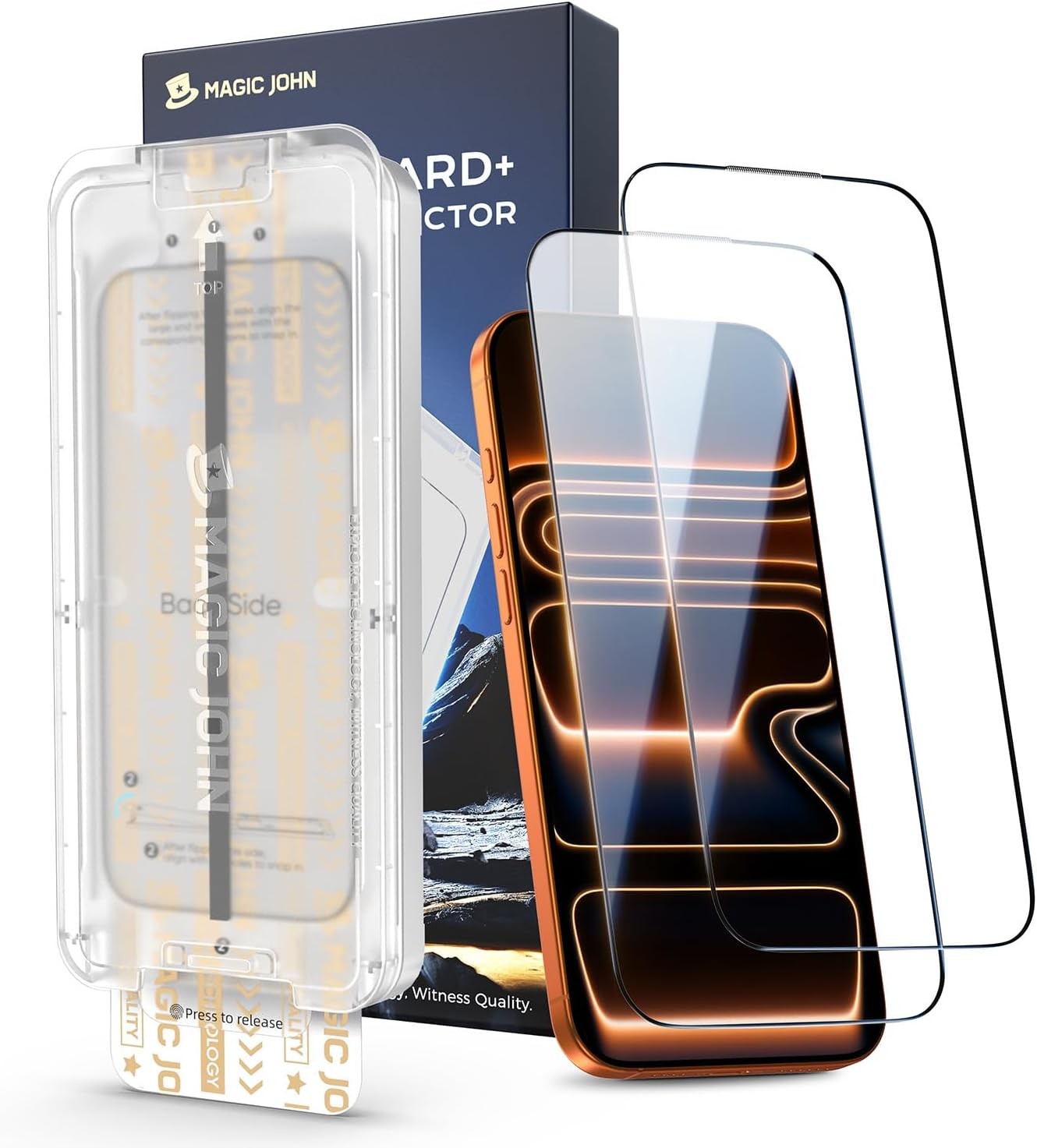 MAGIC JOHN 3rd Gen Upgraded for iPhone 17 Pro Max Screen Protector 2Pack Clear