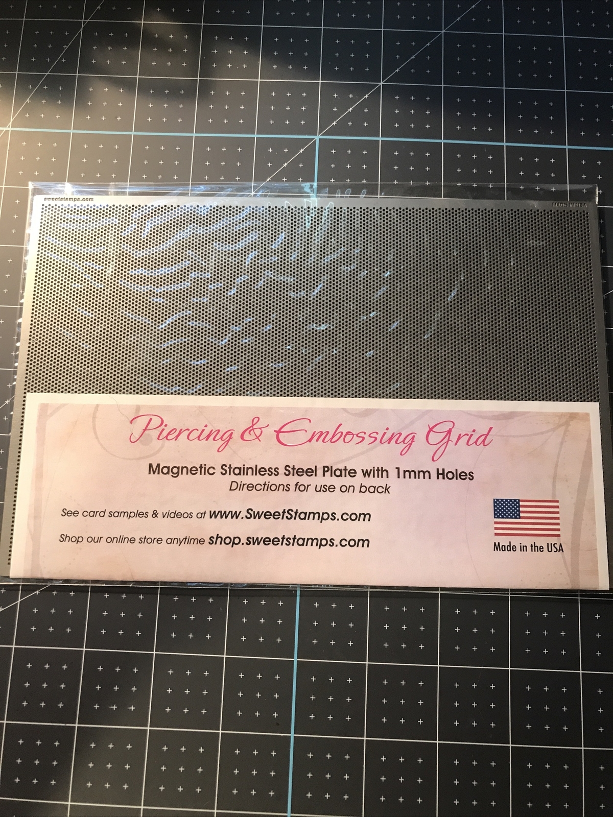 Piercing And Magnetic Stainless Steel Embossing Grid 1MM Holes by Sweet Stamps