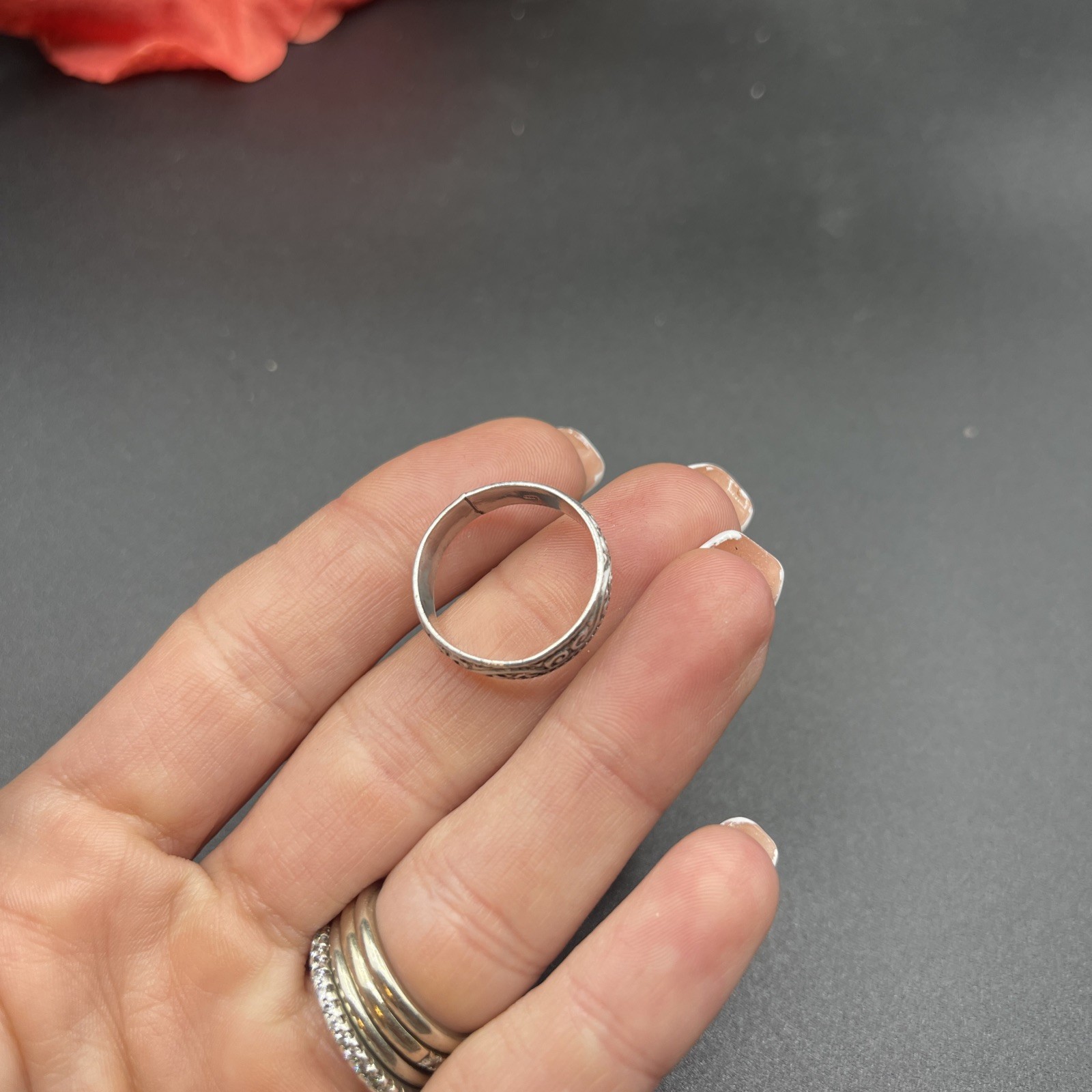 Stunning Unique Handmade 925 Sterling Silver Stackable Band Ring #B74