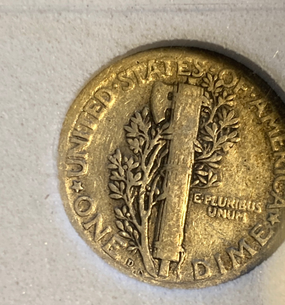 MERCURY DIMES, 4 SLABBED DIMES, FINE, VF...MINT MARKS