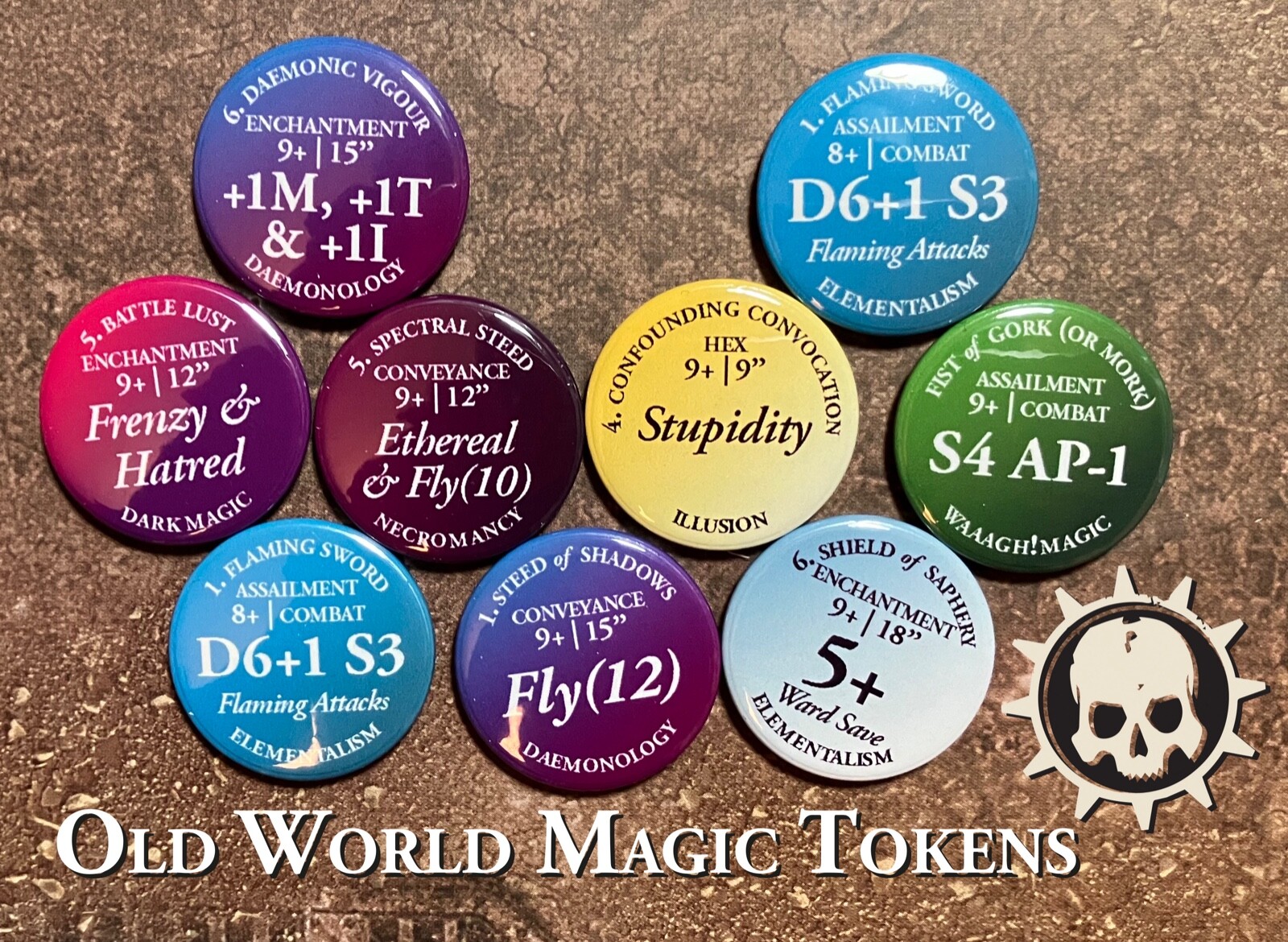 Warhammer The Old World - Tomb Kings Reference Tokens. Magic Lore Items Weapons