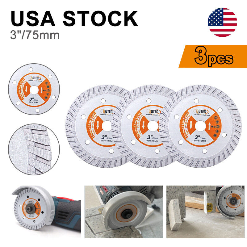 Diamond Saw Blade Cut for Concrete Steel Mental 3pcs/set 75mm Cutting Wheel Disc