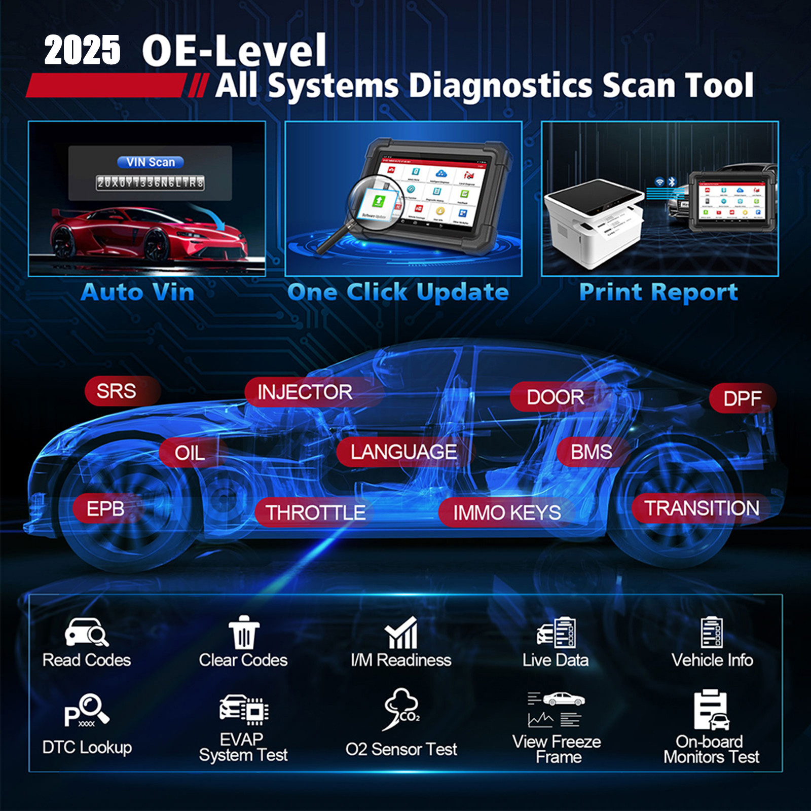 LAUNCH X431 IMMO ELITE PLUS PAD VII Car Diagnostic Tool Key Programming Scanner
