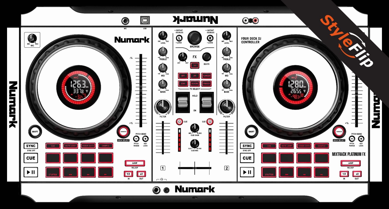 Numark Mixtrack Platinum FX Skin | Color White | Protective Decal | StyleFlip