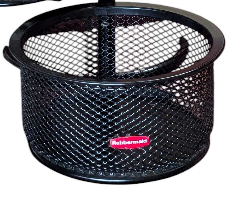 Rubbermaid Swivel Desk Organizer 3-Tier Mesh Black Metal Office Craft Vanity