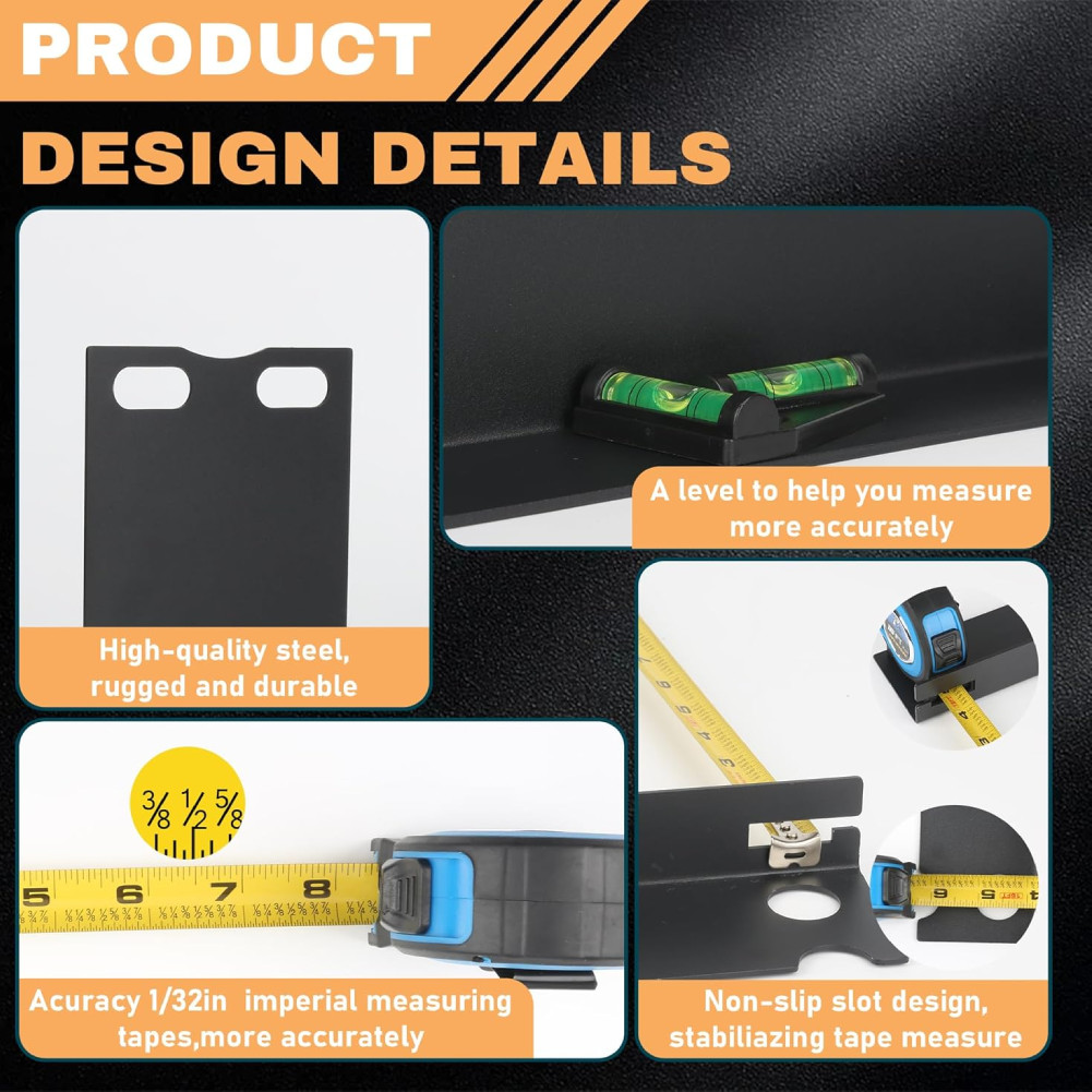 Upgraded Wheel Alignment Tool, 2 PCS Toe Alignment Plates with Tape Measure