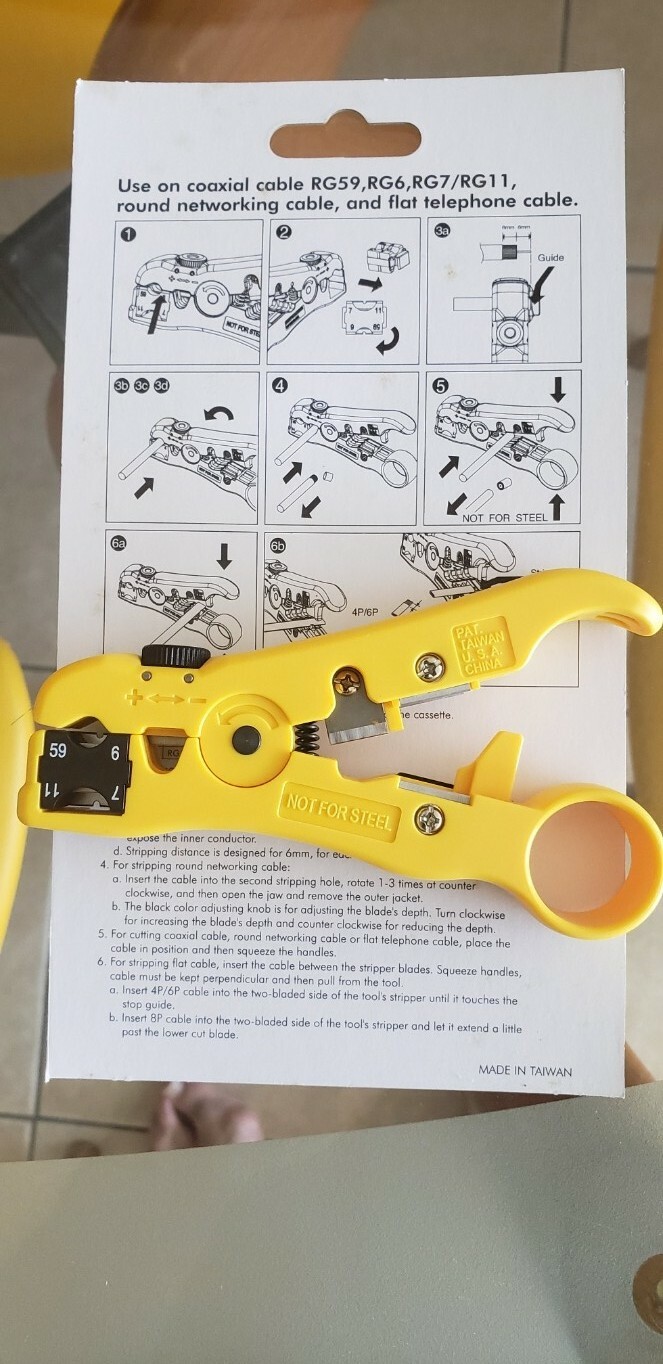 Universal cable wire stripper In original packaging RG59, RG6,RG7, RG11