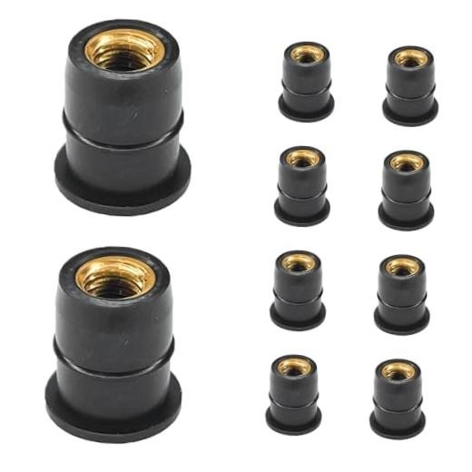 10PCS Well Nuts Rubber Well Nuts Fairing Fasteners, Motorcycle Boat M6
