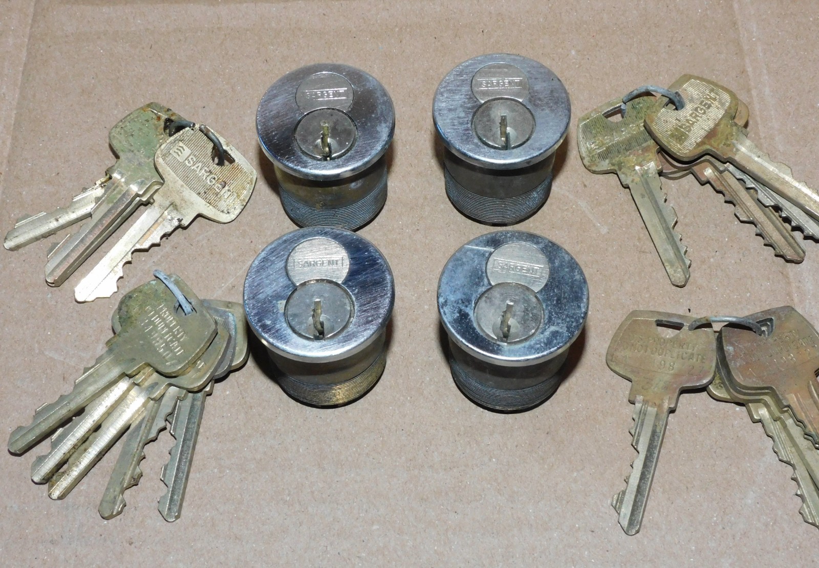 Lot of 4 Sargent OEM IC Core Mortise Cylinder with LA Keyway Keys Locksport