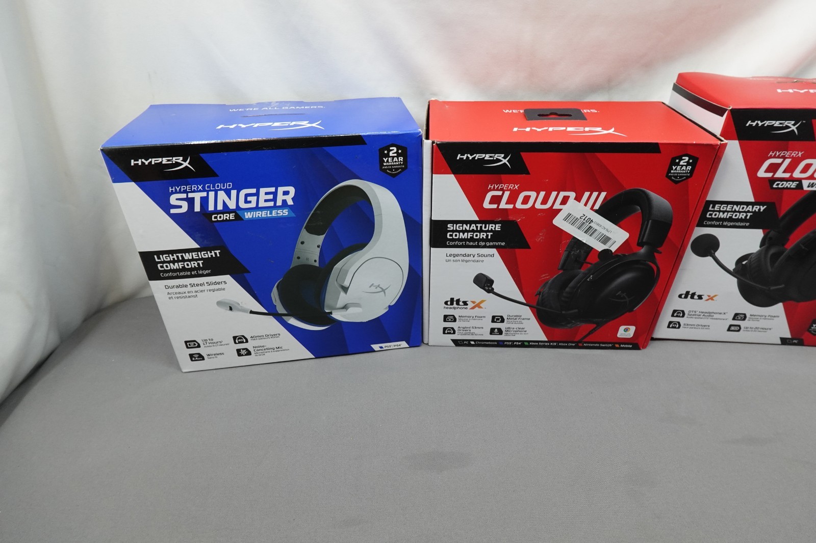 (4) HYPERX GAMING HEADSETS BUNDLE AS-IS ***NOT-WORKING*** FOR PART ONLY !!!