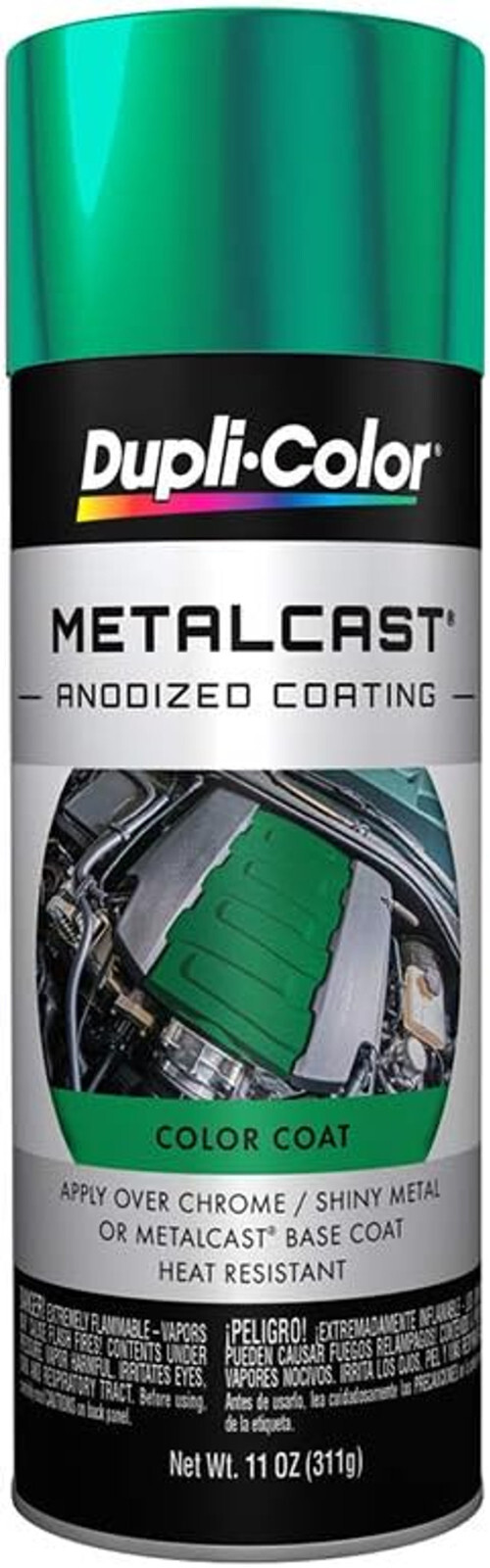 Duplicolor Paint MC203, Metalcast Anodized Paint, Green Anodized 11 oz, 2-Pack
