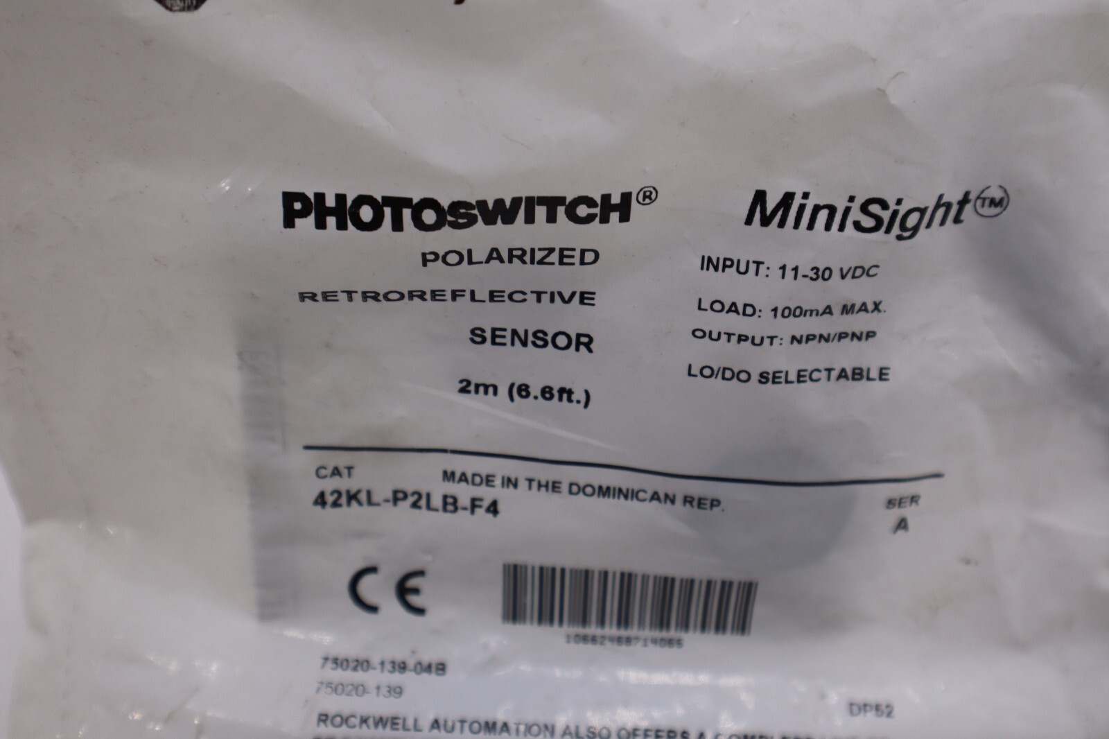 Allen Bradley Polarized Retroreflective Sensor 42kl-p2lb-f4 Ser a 42KLP2LBF4