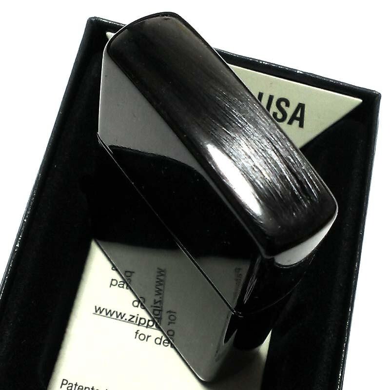 Zippo Lighter Black Used Finish Double Sided Processing Regular case Japan New