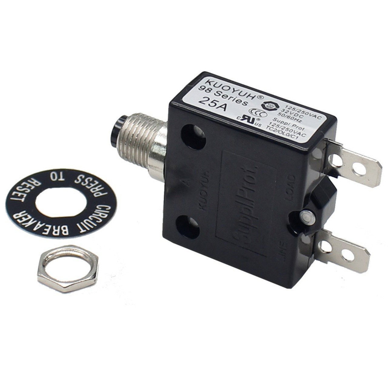Genuine KUOYUH Circuit Breaker 98 Series 25A 125/250VAC 32VDC-50VDC 50/60Hz