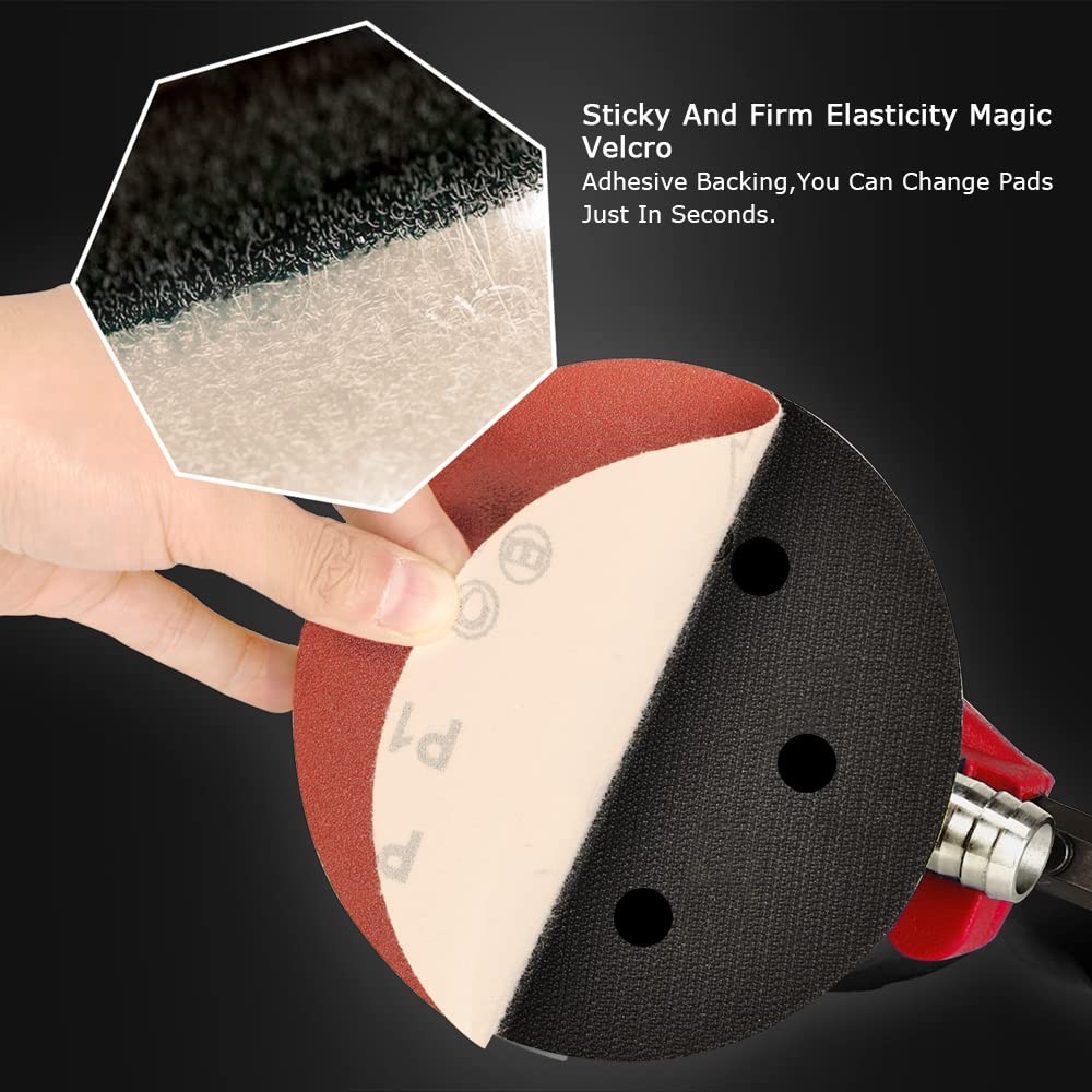ZFE Random Orbital Sander 5" & 6" Pneumatic Palm Sander with Extra 5" Backing...