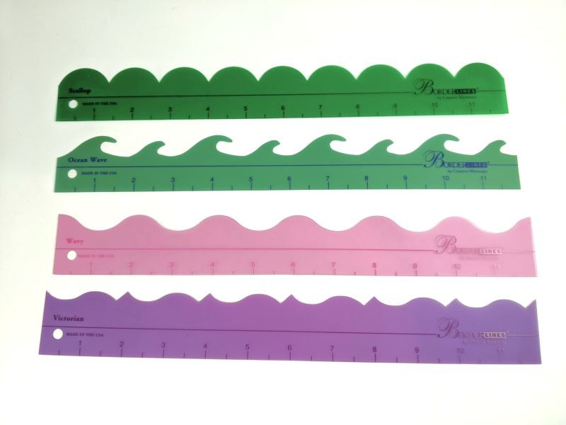 Creative Memories lot 4 BORDERLINES RULERS Wavy Scallop Ocean Wave Victorian