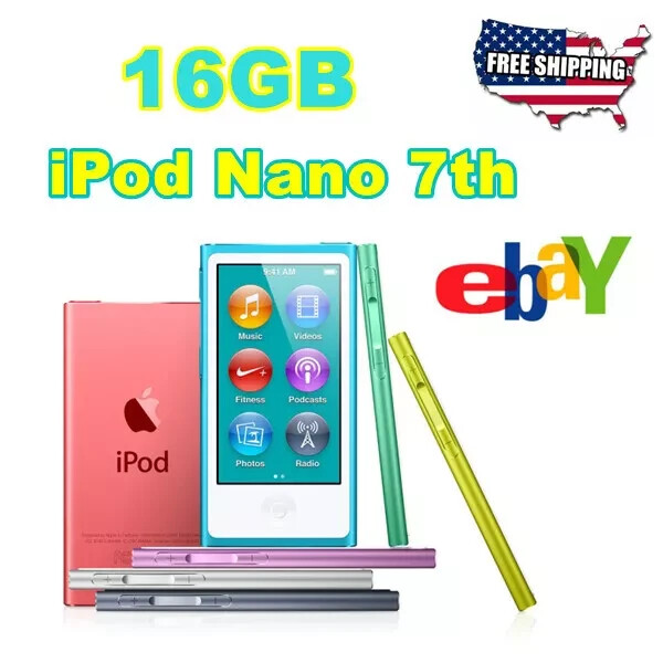 NEW Apple iPod Nano 7th Generation (16GB) MP3 Sealed Retail Box- Gifts