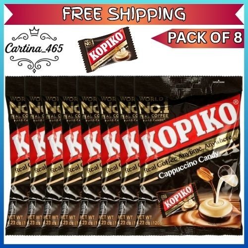 Kopiko Cappuccino Coffee Candy Pack Hard Coffee Candy (Pack of 8)