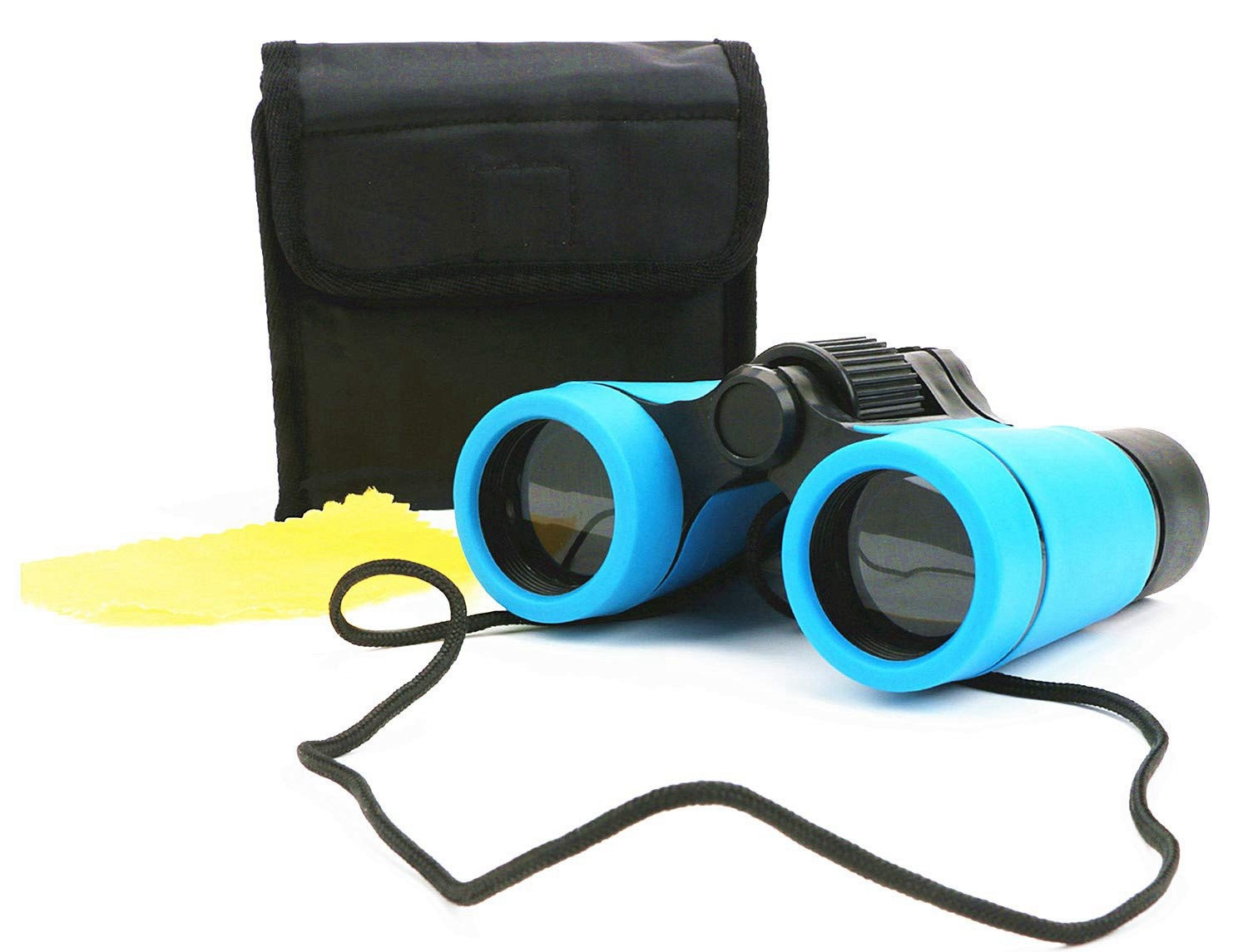 Compact Kids Binoculars Blue Lightweight 4x Magnification with Carrying Case