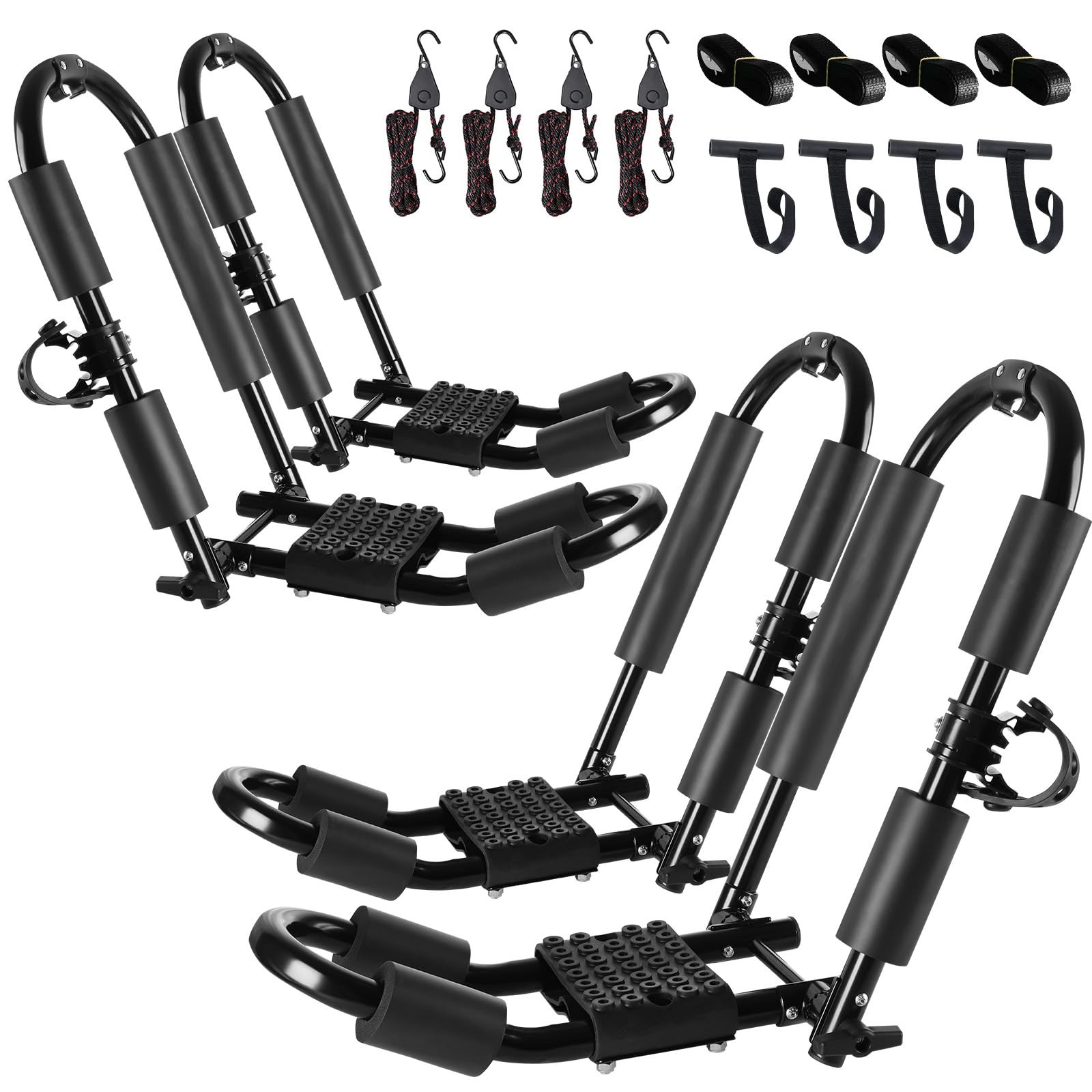 Premium Kayak Roof Rack, 2 Pair J-Bar Roof Rack, Folding Adjustable Rack, Hea...