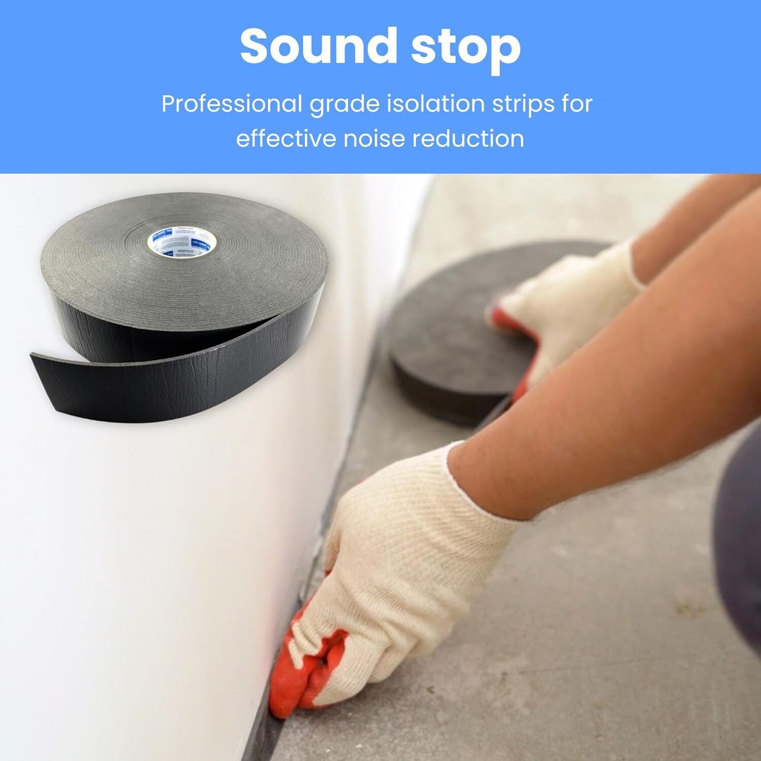 Acoustic Soundproofing Tape 30m Grey 4mm Thick Various Widths
