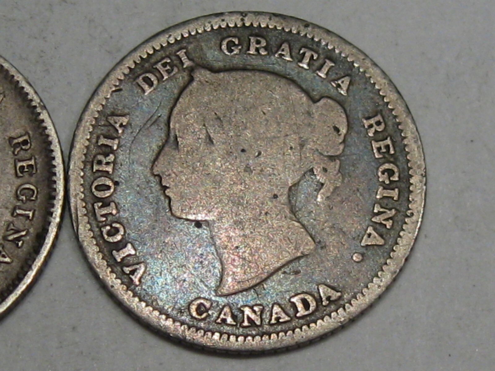 2 Silver 5¢ Cent CANADA - 1891 & 1881-H. #50