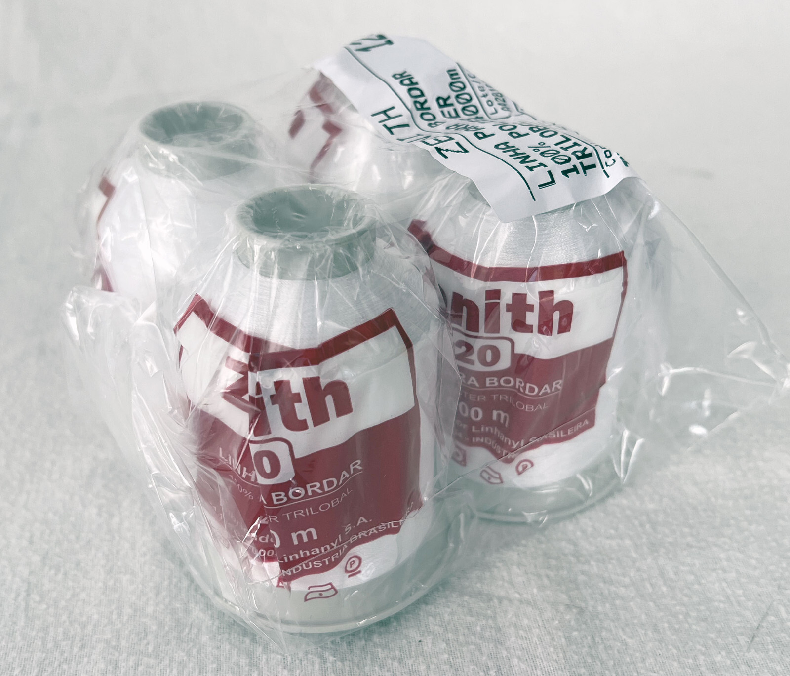 Zenith 120 Embroidery Thread - 4000m White Polyester 4-Pack NEW Made in Brazil