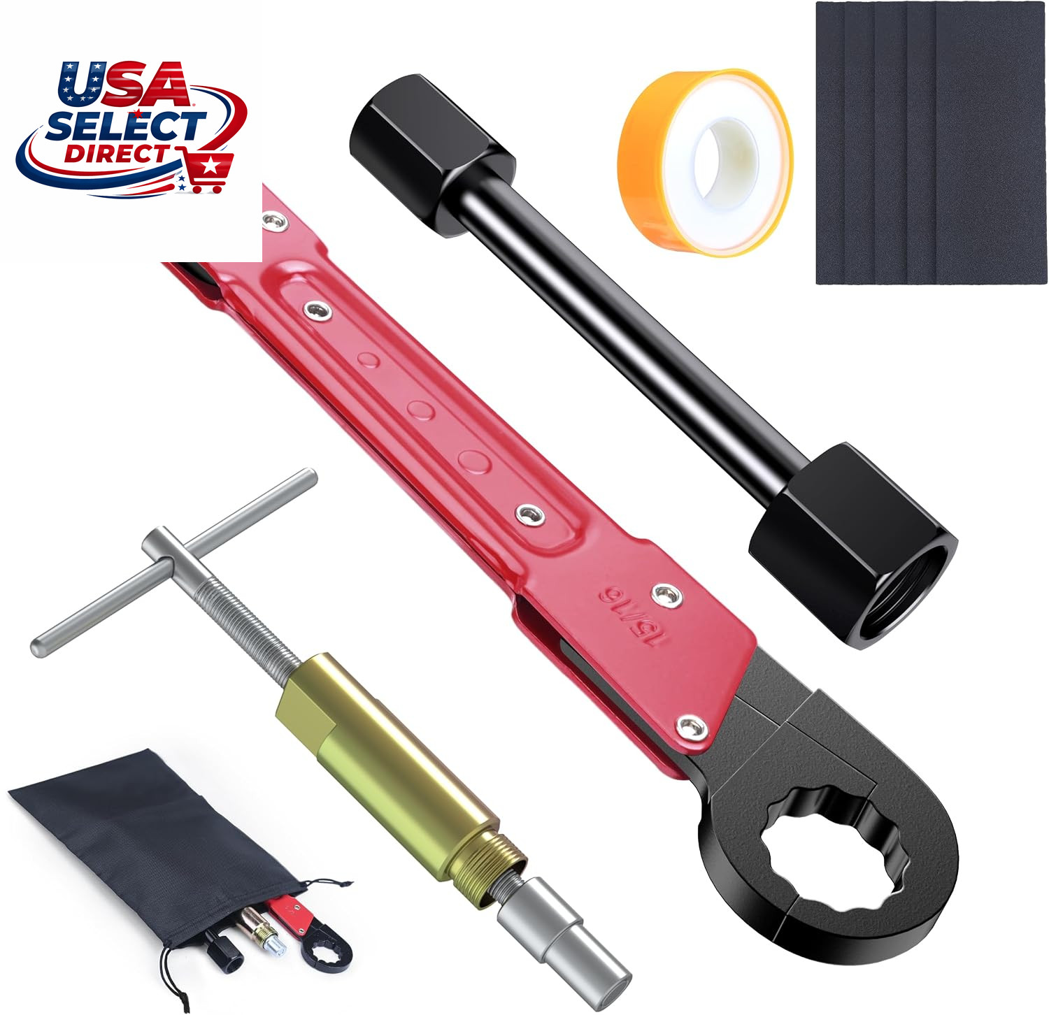 9PCS Angle Stop Wrench Kit with Sandpapers & Storage Bag Plumbing Tools