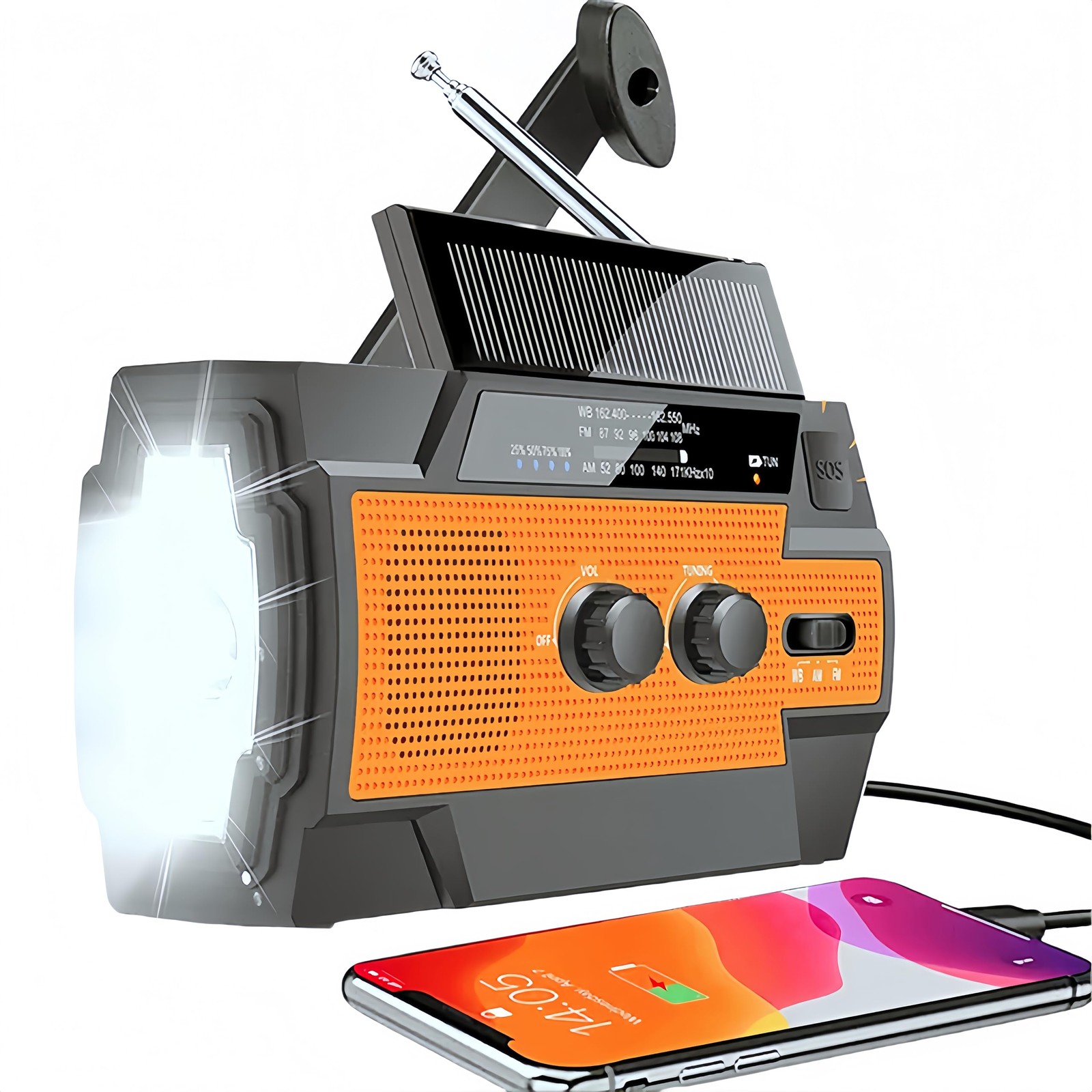 Emergency Weather Radio, Hand Crank Radio Flashlight Solar Radio AM/FM/NOAA Radi