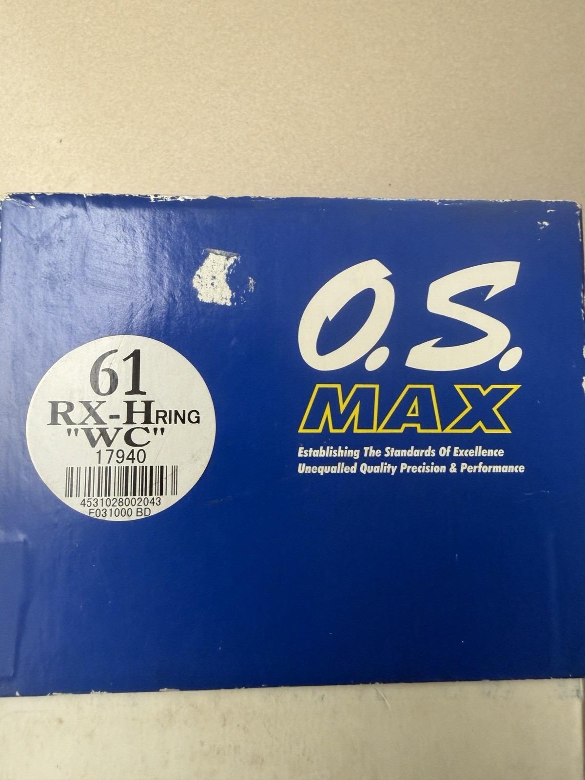 O.S. Max 61 RX-H Ring WC Rear Exhaust RC Engine Nitro NIB