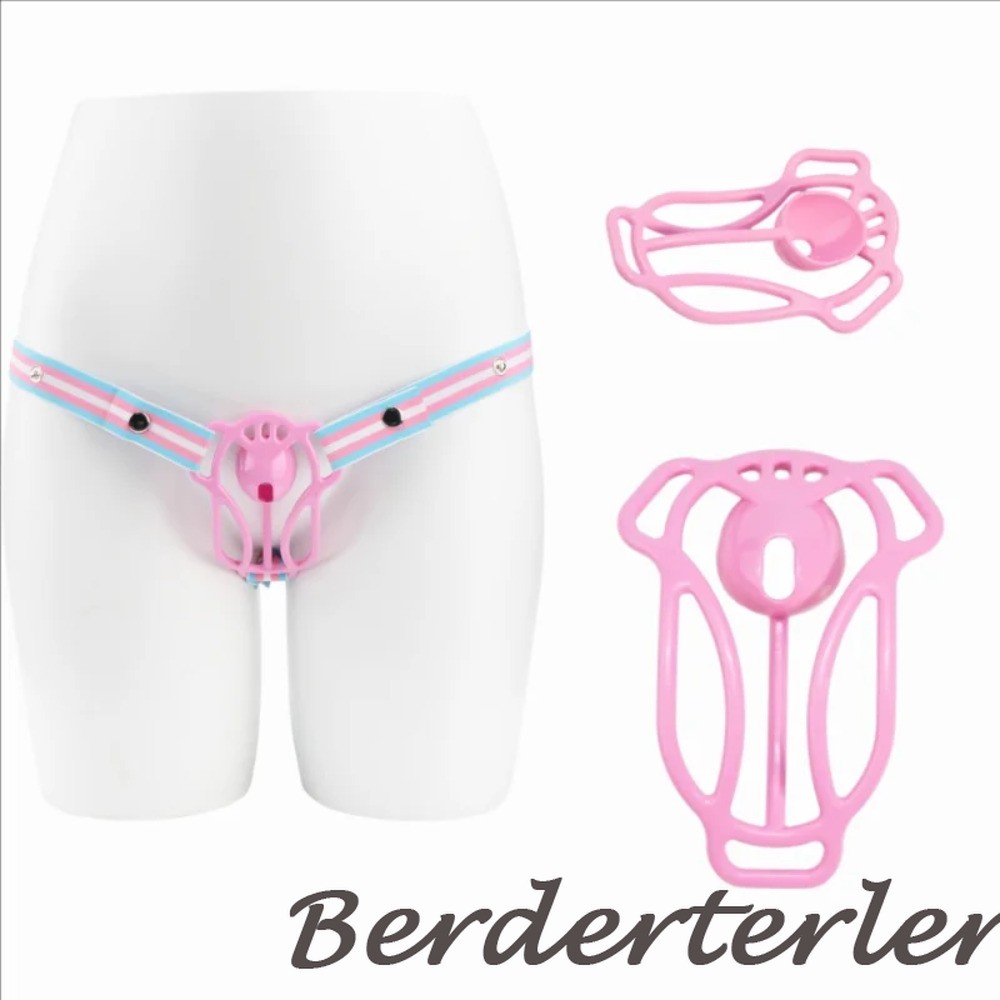 New Wearable FUFU Clip Panty for Sissy Male with a belt with Chastity Belt Lock